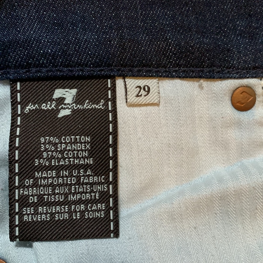 7 for All Mankind 7FAM Dojo Crop Jeans, Dark Wash Denim, Wide Leg, Size 29 - Picture 12 of 16
